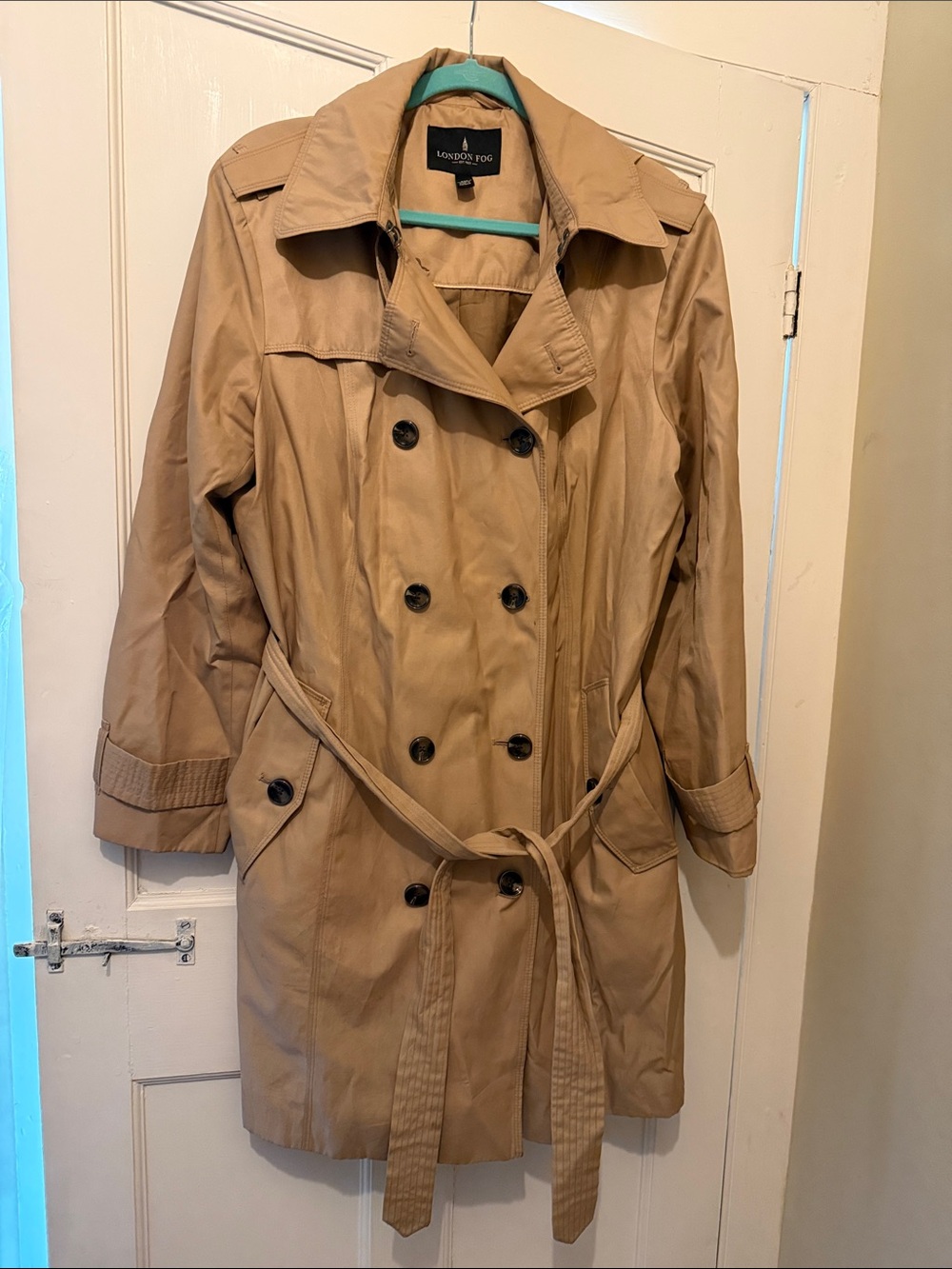 London Fog Classic Beige Double-Breasted Trench Coat